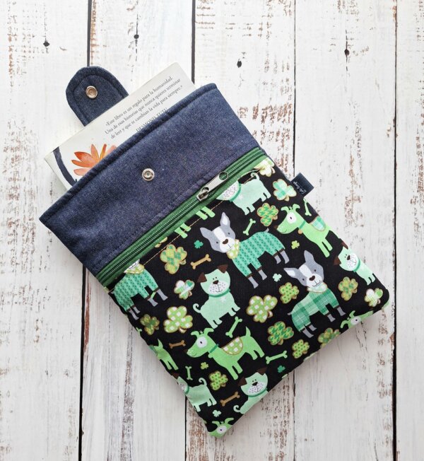 Funda Libro - Verde Perritos